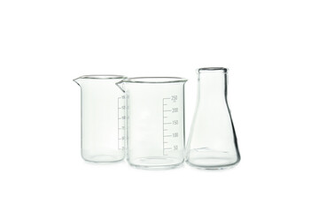 Laboratory accessories, tubes isolated on white background