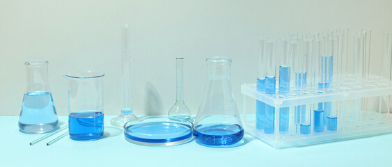 Concept of science and research with laboratory accessories