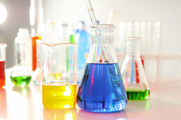 Concept of science and research with laboratory accessories