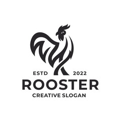 Fototapeta na wymiar Simple Rooster Chicken Cock Livestock farm Logo Design