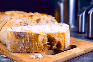 Nahaufnahme vom Brot oder Baguette