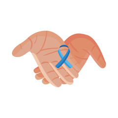 hands lifting prostate cancer ribbon