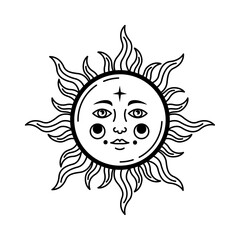 sun with face astrology