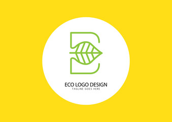 Letter E eco brand logo concept