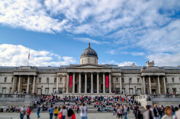 The National Gallery is an art museum in Trafalgar Square in the City of Westminster, in Central London, England. Founded in 1824 - obrazy, fototapety, plakaty
