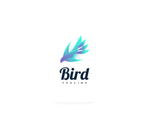 Bird Logo in Colorful Modern Gradient Style. Colorful Bird Logo or Icon