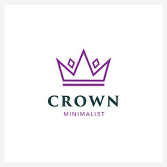 Purple Crown Logo and symbol template illustration icon modern and minimalist
