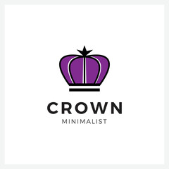 Purple Crown Logo and symbol template illustration icon modern and minimalist

