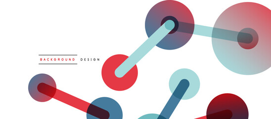 Abstract background. Round dots connected by lines. Trendy techno business template for wallpaper, banner, background or landing