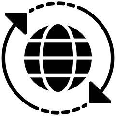 Globe Arrows Vector Icon