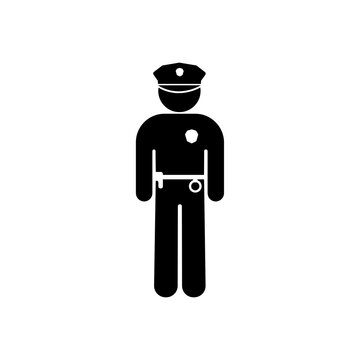recommend clip art: police icon, isolated on white vector silhouette