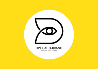 Letter D optical brand logo concept