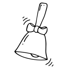 Vector bell icon. A hand-drawn doodle. back to school, education