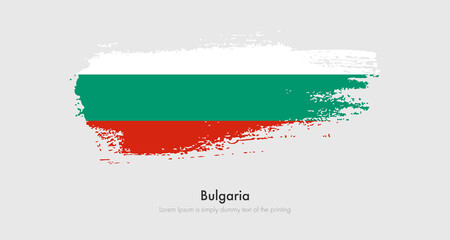 Brush painted grunge flag of Bulgaria. Abstract dry brush flag on isolated background