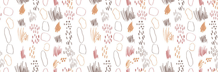 Hand drawn abstract seamless pattern with abstract elements. Trendy abstractwallpaper