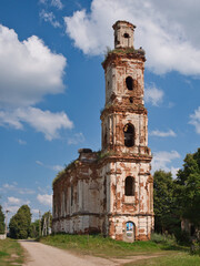 Mogilev, BELARUS - August 6, 2022: The ruins of the church of St. Onufriy in Onufriyevo