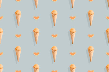 Seamless pattern on the theme of ice cream.