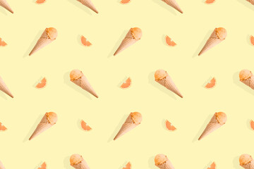 Seamless pattern on the theme of ice cream.
