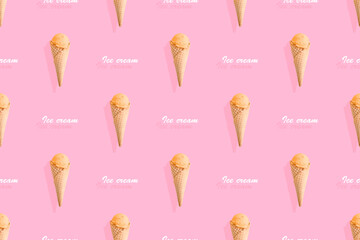 Seamless pattern on the theme of ice cream.