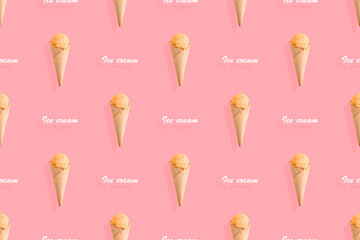 Seamless pattern on the theme of ice cream.