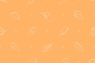 Seamless pattern on the theme of ice cream.