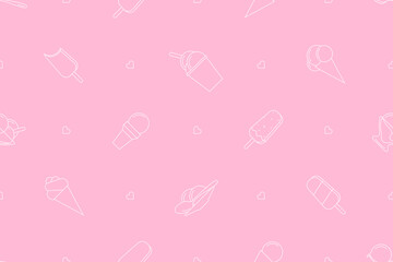 Seamless pattern on the theme of ice cream.