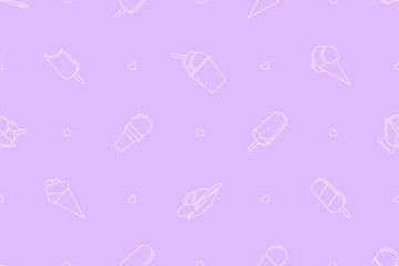 Seamless pattern on the theme of ice cream.