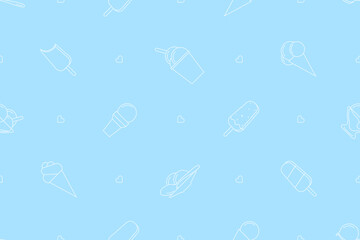 Seamless pattern on the theme of ice cream.