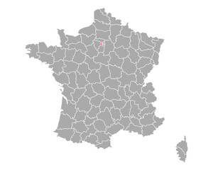 Karte von Hauts-de-Seine in Frankreich