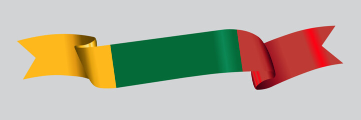 3D Flag of Lithuania on a fabric ribbon.