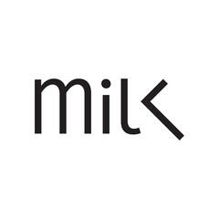 MILK letter logo design vector