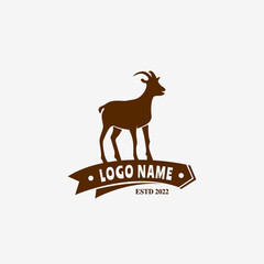 goat. goat logo. vintage goat logo. Retro Vintage goat farm logo design template. 