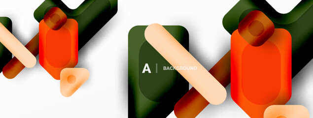 Minimal geometric abstract background. Colorful geometric blocks. Lines, squares and triangles composition wallpaper