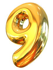 Gold Balloon Number 9