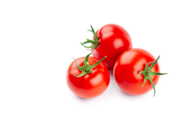 Tomatoes isolated on white background. Fresh vegetables