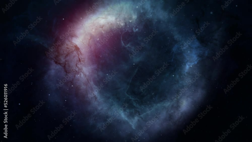 Wall mural nebula travel passing clouds and star loop. this clip is a pass galaxy with nebula clouds and camera