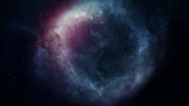 Nebula Travel Passing Clouds and Star Loop. This Clip is a pass galaxy with nebula clouds and camera fly to deep in a seamless loop.