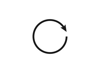 Circle arrow. Reload arrow icon isolated. Black refresh vector arrow. Circle arrow for infographic.