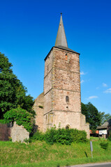 Late-Romanesque church of St. John the Baptist and St. Catherine of Alexandria. Swierzawa, Lower Silesian Voivodeship, Poland.