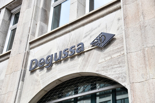 Cologne, Germany - June 3, 2022: Degussa is a company for gold, silver and platinum group metals, Degussa has risen to become the market leader among non-bank precious metal traders in Europe