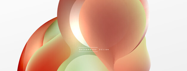 Fluid abstract background, round shapes and circle flowing design for wallpaper, banner, background or landing