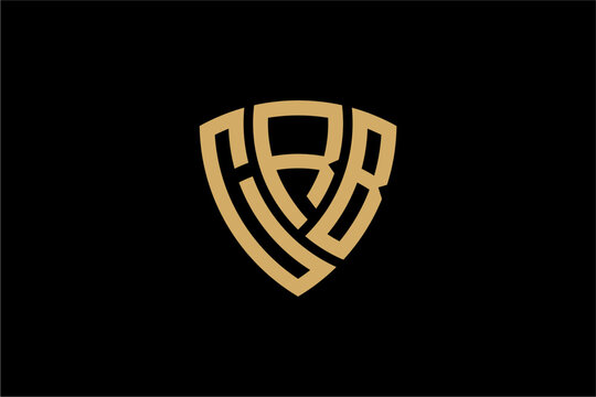 CRB creative letter shield logo design vector icon illustration