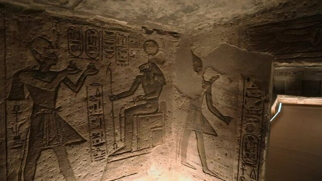 Ancient Drawings Inside The Abu Simbel Temple In Egypt