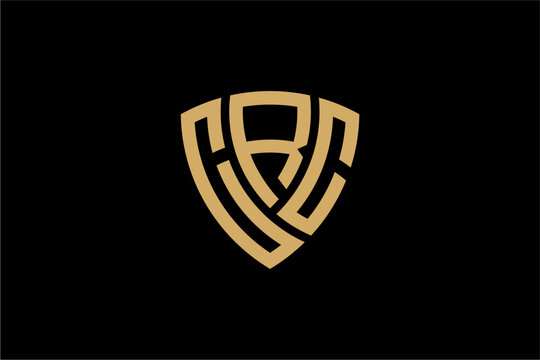 CRC creative letter shield logo design vector icon illustration