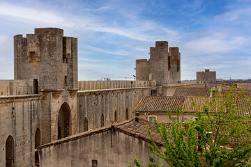 View of the Ancient city of Aigues-Mortes in Camargue, France