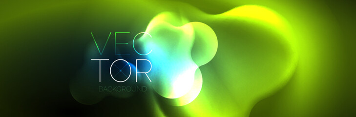 Magic neon glowing lights abstract background wallpaper design, vector illustration