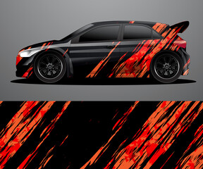Rally car decal graphic wrap vector, abstract background