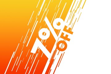 7 seven Percent off price sale discount. orange marketing