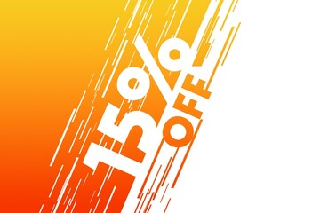 15 fifteen Percent off price sale discount. offer business