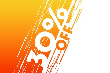 30 thirty Percent off price sale discount. orange tag